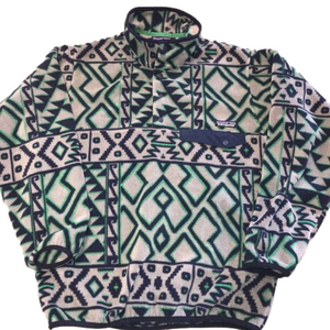 Vtg Patagonia Synchilla Snap T Fleece Aztec Geometric Print Pullover Sweater S